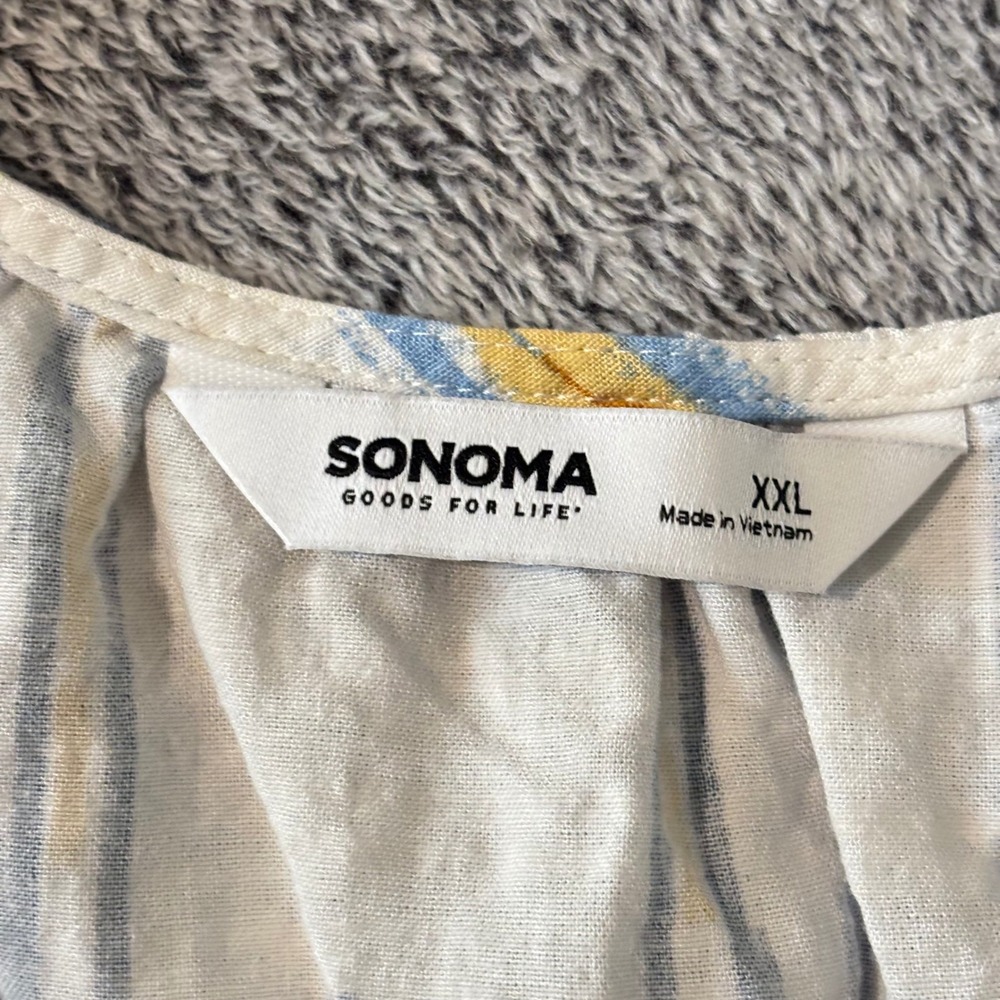 Western Women Tank Top XXL Ikat Striped Cotton Blend Coastal Tribal Summer 20597 - Picture 5 of 11
